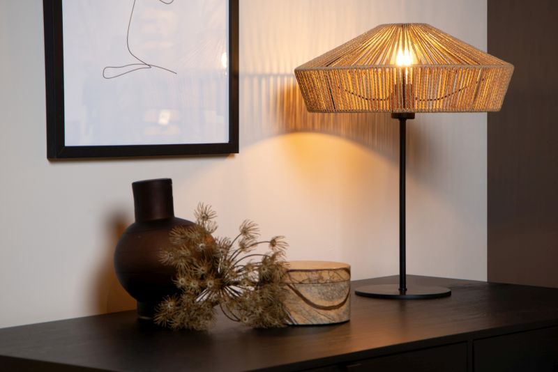 Lucide YUNKAI - Table lamp - Ø 40 cm - 1xE27 - Natural
